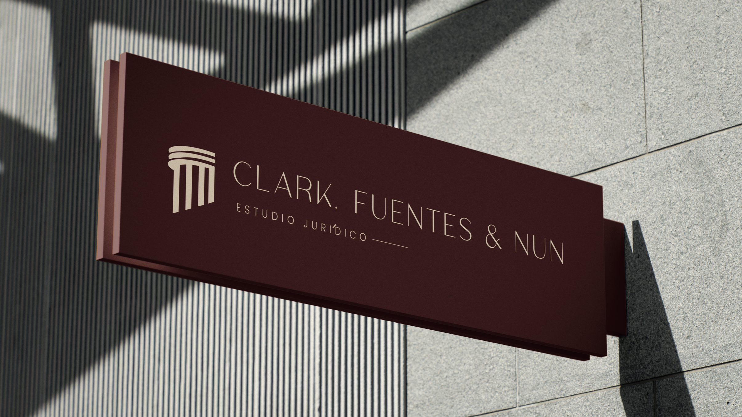Fachada y Letrero Exterior de Clark, Fuentes & NUN